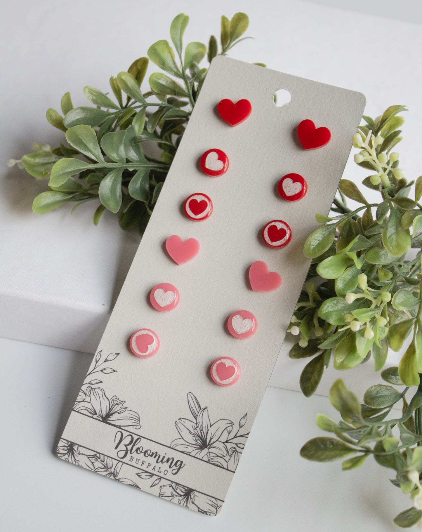 Red & Pink Valentine's Day Stud Earring Bundle