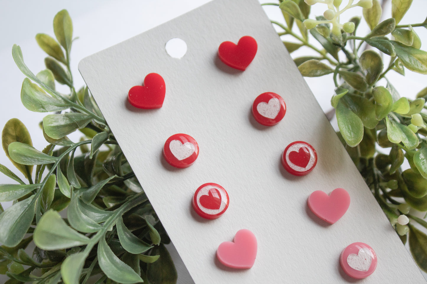 Red & Pink Valentine's Day Stud Earring Bundle