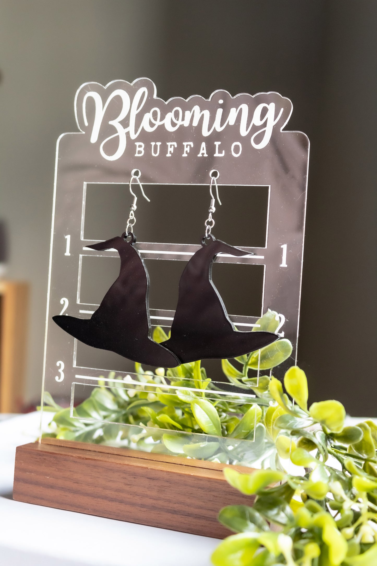 Black Witch Hat Dangle Earrings