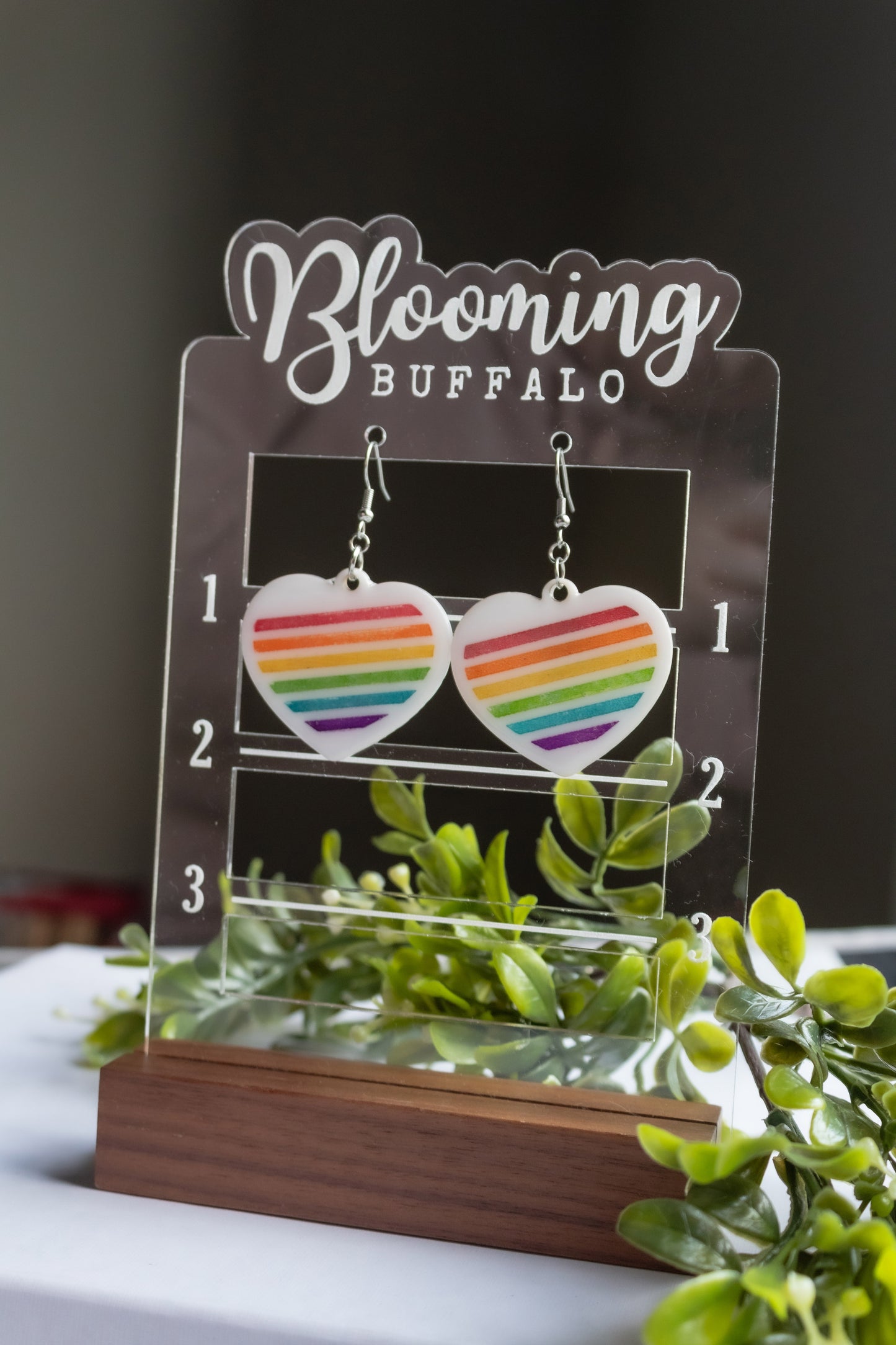Rainbow Pride Heart Dangle Earrings