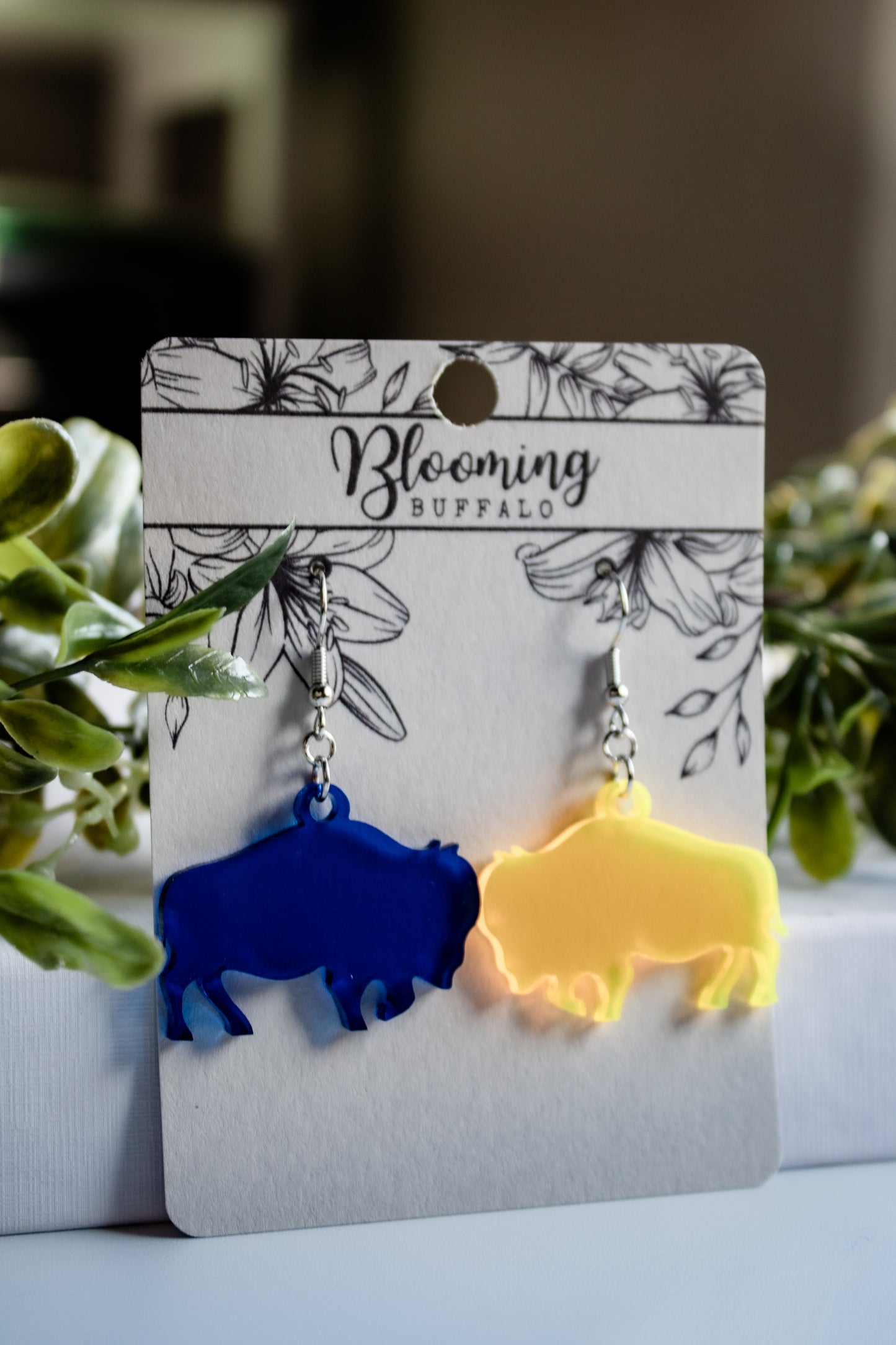 Buffalo Hockey Dangle Earrings