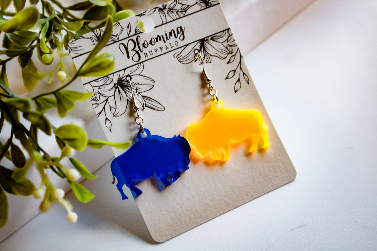 Buffalo Hockey Dangle Earrings
